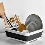 Maxbell Collapsible Dish Drainer Dish Drying Rack Portable Dinnerware Organizer