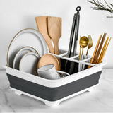 Maxbell Collapsible Dish Drainer Dish Drying Rack Portable Dinnerware Organizer