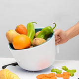 Maxbell Kitchen Fruit Vegetables Strainer Washing Basket Storage Salad White Blue