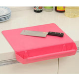 Maxbell Cutting Chopping Board with Trough Storage Case Detachable Non-Slip Rose Red