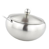Maxbell Stainless Steel Condiment Pot with Lid and Spoon Salt Pepper Container Lid B