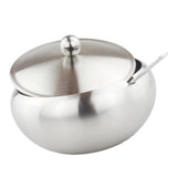 Maxbell Stainless Steel Condiment Pot with Lid and Spoon Salt Pepper Container Lid B