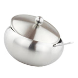 Maxbell Stainless Steel Condiment Pot with Lid and Spoon Salt Pepper Container Lid B