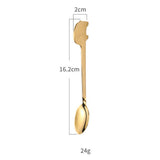Maxbell Stainless Steel Utensils Coffee Tea Dessert Spoon Fork Golden Spoon