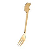 Maxbell Stainless Steel Utensils Coffee Tea Dessert Spoon Fork Golden Fork