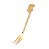 Maxbell Stainless Steel Utensils Coffee Tea Dessert Spoon Fork Golden Fork