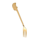 Maxbell Stainless Steel Utensils Coffee Tea Dessert Spoon Fork Golden Fork