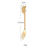 Maxbell Stainless Steel Utensils Coffee Tea Dessert Spoon Fork Golden Fork