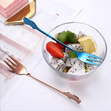Maxbell Stainless Steel Utensils Coffee Tea Dessert Spoon Fork Rose Gold Fork