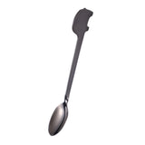 Maxbell Stainless Steel Utensils Coffee Tea Dessert Spoon Fork Black Spoon