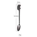 Maxbell Stainless Steel Utensils Coffee Tea Dessert Spoon Fork Black Spoon