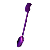 Maxbell Stainless Steel Utensils Coffee Tea Dessert Spoon Fork Purple Spoon