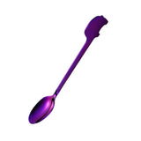 Maxbell Stainless Steel Utensils Coffee Tea Dessert Spoon Fork Purple Spoon