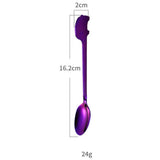 Maxbell Stainless Steel Utensils Coffee Tea Dessert Spoon Fork Purple Spoon