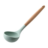 Maxbell Silicone Non Stick Kitchen Cooking Utensil Set Wooden Handle Soup Spoon