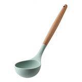 Maxbell Silicone Non Stick Kitchen Cooking Utensil Set Wooden Handle Soup Spoon