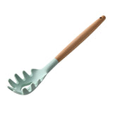 Maxbell Silicone Non Stick Kitchen Cooking Utensil Set Wooden Handle Pasta Server