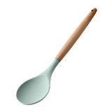 Maxbell Silicone Non Stick Kitchen Cooking Utensil Set Wooden Handle Spoon
