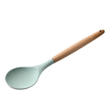 Maxbell Silicone Non Stick Kitchen Cooking Utensil Set Wooden Handle Spoon