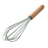 Maxbell Silicone Non Stick Kitchen Cooking Utensil Set Wooden Handle Egg Whisk