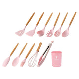 Maxbell Silicone Kitchenware Silicone Cooking Utensil with Wood Handle For Kitchen A