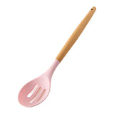 Maxbell Silicone Kitchenware Silicone Cooking Utensil with Wood Handle For Kitchen E