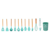 Maxbell Kitchenware Silicone Cooking Utensil with Wood Handle For Kitchen Type 1