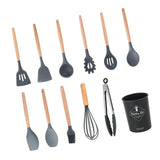 Maxbell 1pc Silicone Cooking Utensils Kitchen Utensil Set Spatula Salad Tongs A