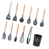 Maxbell 1pc Silicone Cooking Utensils Kitchen Utensil Set Spatula Salad Tongs A