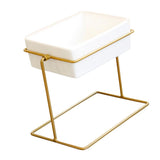 Maxbell Desktop Rotating Ceramic Planter Succulent Pot with Metal Stand Holder Gold