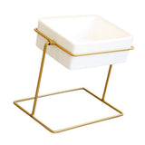 Maxbell Desktop Rotating Ceramic Planter Succulent Pot with Metal Stand Holder Gold