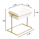 Maxbell Desktop Rotating Ceramic Planter Succulent Pot with Metal Stand Holder Gold