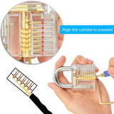 Maxbell 17 Pcs Lockpick Tool Locksmith Padlock Key Extractors Educational Toy Gift
