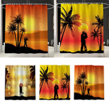 Maxbell Sunset Style Bathroom Shower Curtain Hooks Included Romanticism Home Decor A