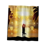 Maxbell Sunset Style Bathroom Shower Curtain Hooks Included Romanticism Home Decor A