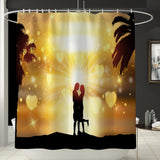 Maxbell Sunset Style Bathroom Shower Curtain Hooks Included Romanticism Home Decor A