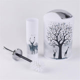 Maxbell 6pcs Bathroom Accessories Soap Dish Lotion Dispenser Toothbrush Holder-Deer