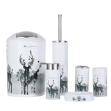 Maxbell 6pcs Bathroom Accessories Soap Dish Lotion Dispenser Toothbrush Holder-Deer