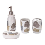 Maxbell Autumn Leaves Bathroom Accessory Set Soap Dispenser Soap Dish Ceramic White