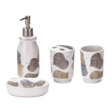 Maxbell Autumn Leaves Bathroom Accessory Set Soap Dispenser Soap Dish Ceramic White