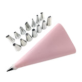 Maxbell Reusable Piping Pastry Bag with & Nozzle Tips Cake Decor DIY Tools Set Pink