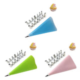 Maxbell Reusable Piping Pastry Bag with & Nozzle Tips Cake Decor DIY Tools Set Pink