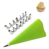 Maxbell Reusable Piping Pastry Bag with & Nozzle Tips Cake Decor DIY Tools Set Green