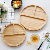 Maxbell Creativity Divided Bamboo Round Square Bowls Plates Kids Tableware Round S