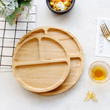 Maxbell Creativity Divided Bamboo Round Square Bowls Plates Kids Tableware Round S