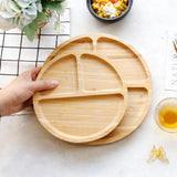 Maxbell Creativity Divided Bamboo Round Square Bowls Plates Kids Tableware Round S