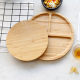 Maxbell Creativity Divided Bamboo Round Square Bowls Plates Kids Tableware Round S