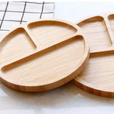 Maxbell Creativity Divided Bamboo Round Square Bowls Plates Kids Tableware Round S