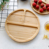 Maxbell Creativity Divided Bamboo Round Square Bowls Plates Kids Tableware Round S