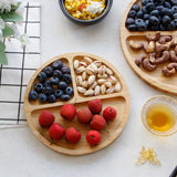 Maxbell Creativity Divided Bamboo Round Square Bowls Plates Kids Tableware Round S